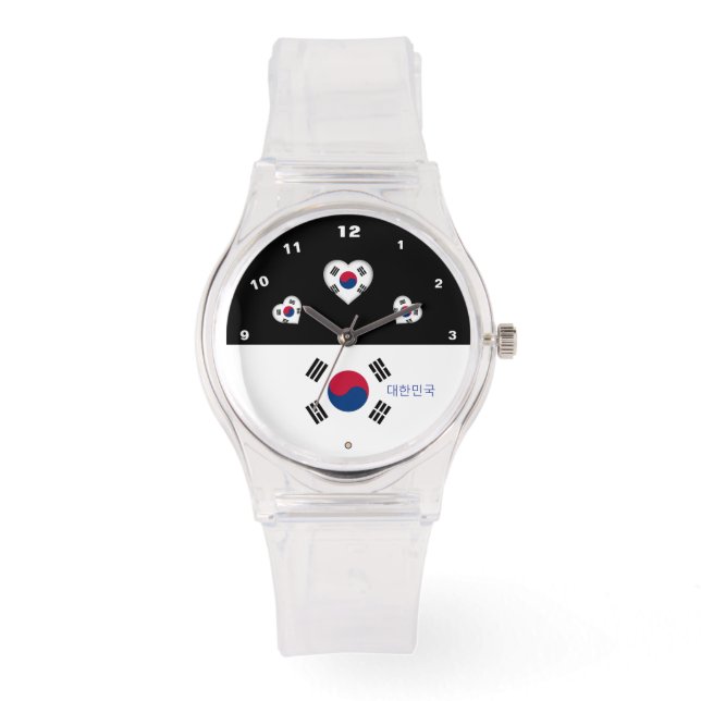 Korean Flag watch, Hearts, South Korea /sports Watch (Front)