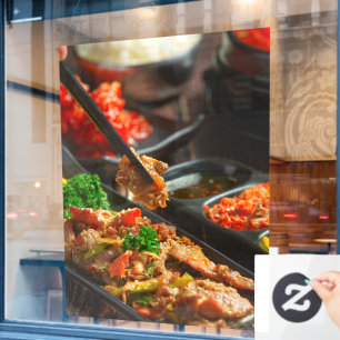 Korean Food Bulgogi or Marinated Beef Barbecue  Window Cling