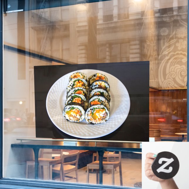 Korean Food Kimbap Korean Sushi Roll  Window Cling (Cafe Window)