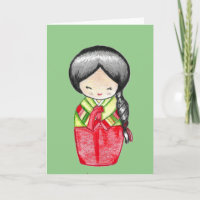 Korean Girl Wearing a Hanbok 