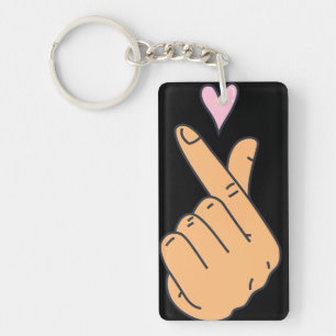 korean heart keychain