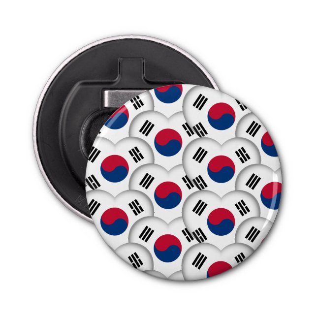 Korean Hearts & Korean Flag /South Korea Bottle Opener (Front)