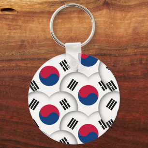 Korean Hearts & Korean Flag /South Korea Key Ring