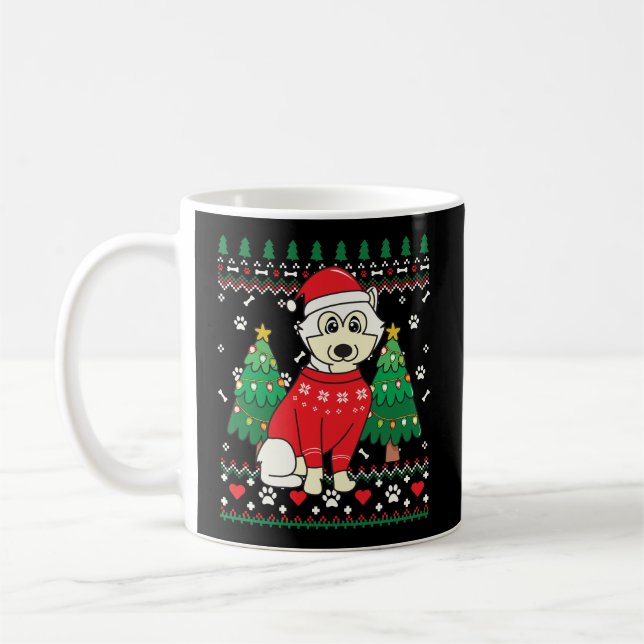 Korean Jindo Christmas Ornament Tree Xmas Dog Mum  Coffee Mug (Left)
