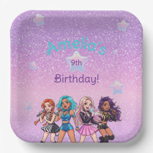 Korean K-Pop Singing Birthday Paper Plate