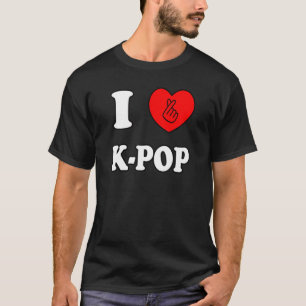 Korean K Pop Snap Finger Heart Hand I Love You Kpo T-Shirt