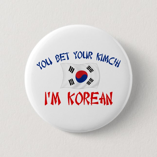 Korean Kimchi 6 Cm Round Badge (Front)