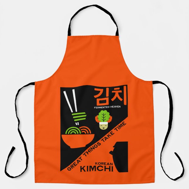 Korean Kimchi Kitchen Art Apron (Front)