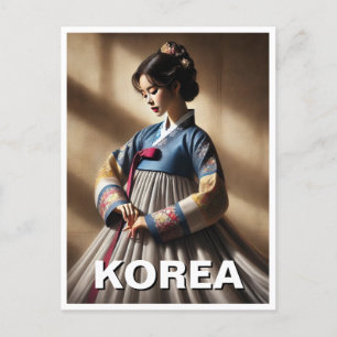 Korean Lady Hanbok Traditional Dress Postcard