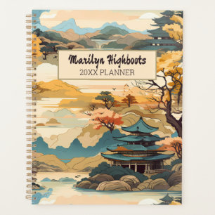 Korean Landscape Planner in Gold and Teal