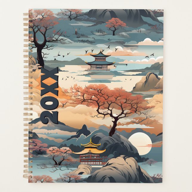 Korean Landscape Planner in Orange and Teal (Front)