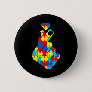 Korean Love Sign Language Autism Awareness Support 6 Cm Round Badge