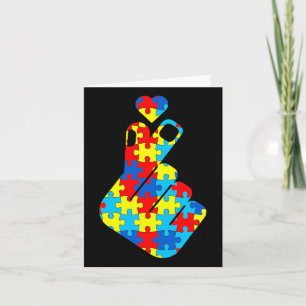 Korean Love Sign Language Autism Awareness Support Card