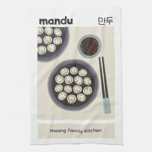 Korean Mandu Dumpling Modern New Year Food Tea Towel