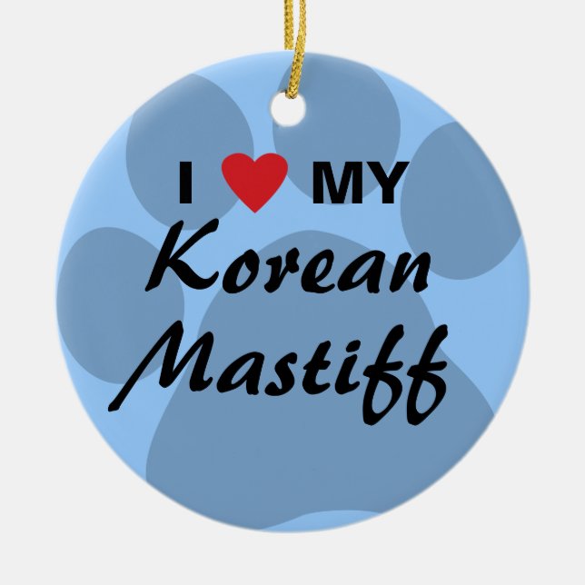 Korean Mastiff Monogram Ceramic Tree Decoration (Front)