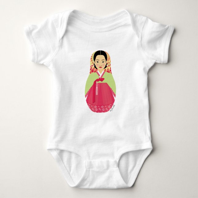 Korean Matryoshka Baby Bodysuit (Front)