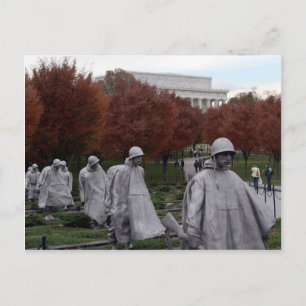 Korean Memorial and Lincoln Memorial Fall Postcard
