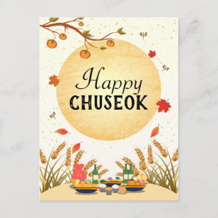 Korean Mid-Autumn Festival Chuseok Picnic Postcard