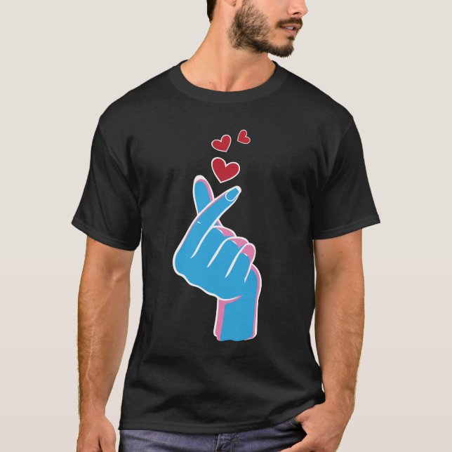 Korean Music Finger Heart Kpop Seoul Hallyu T-Shirt (Front)