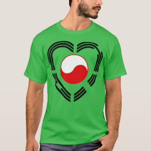 Korean Polish Multinational Patriot Flag Heart T-Shirt