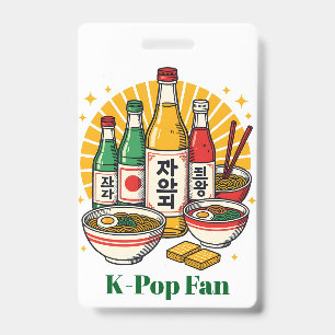 Korean Pop Culture Chest Print ID Badge