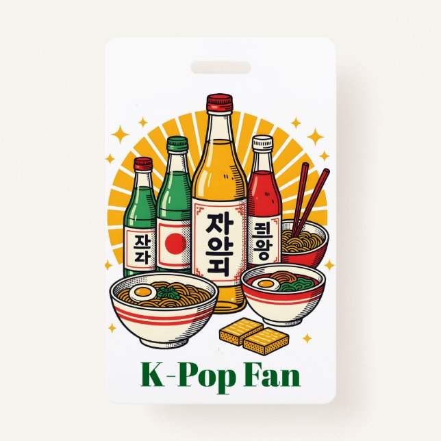 Korean Pop Culture Chest Print ID Badge (Front)