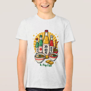Korean Pop Culture Chest Print Tri-Blend Shirt