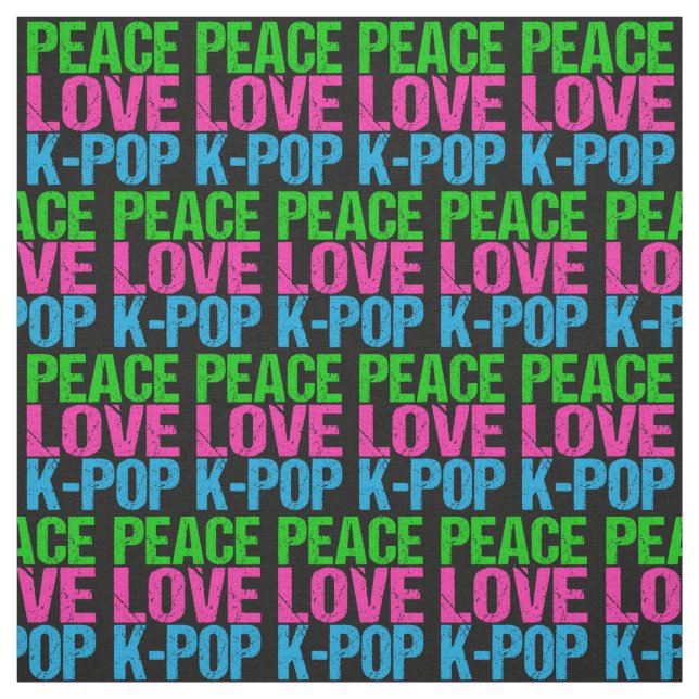 Korean Pop Music Peace Love K-Pop Fabric (Swatch)