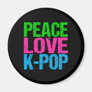 Korean Pop Music Peace Love K-Pop Magnet