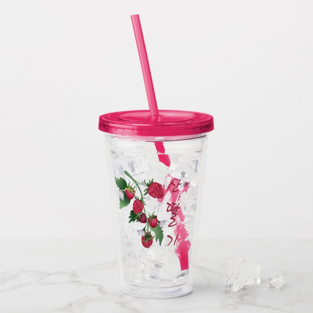 Korean Raspberry Acrylic Tumbler (Front Ice)