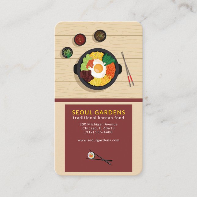 korean restaurant business card (Front)