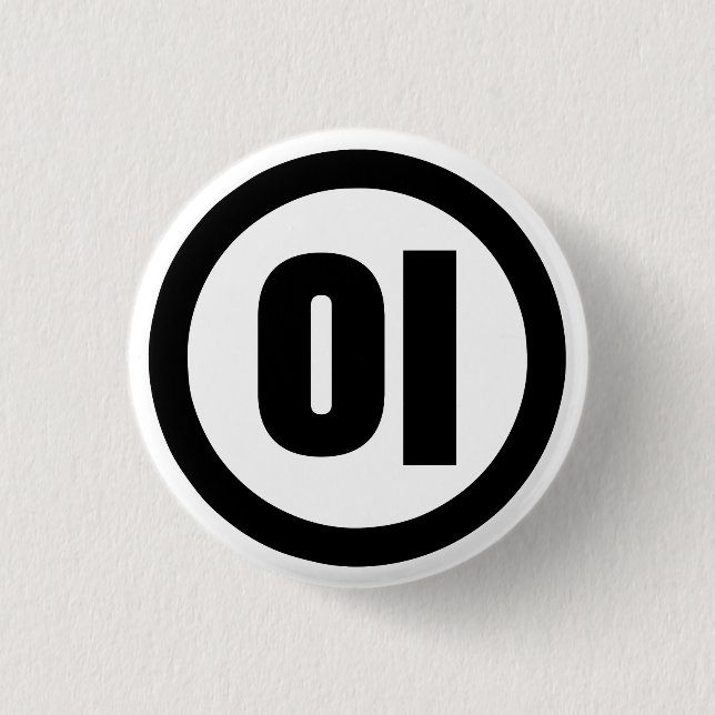 Korean Sino Number 2 Two 이 【I】 Hangul 3 Cm Round Badge (Front)