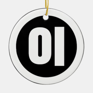 Korean Sino Number 2 Two 이 【I】 Hangul Ceramic Tree Decoration