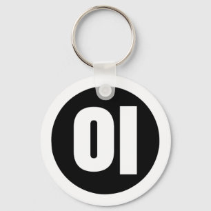 Korean Sino Number 2 Two 이 【I】 Hangul Key Ring