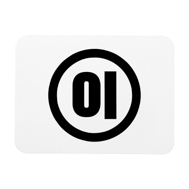 Korean Sino Number 2 Two 이 【I】 Hangul Magnet (Horizontal)