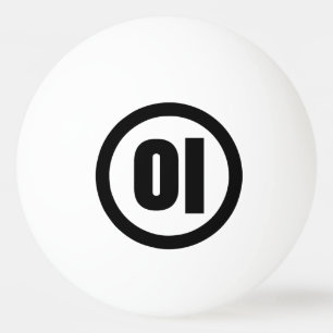 Korean Sino Number 2 Two 이 【I】 Hangul Ping Pong Ball
