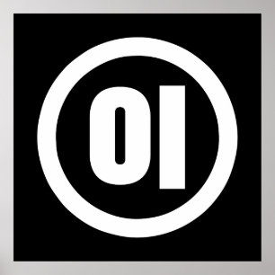 Korean Sino Number 2 Two 이 【I】 Hangul Poster