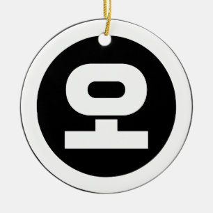 Korean Sino Number 5 Five 오 【O】 Hangul Ceramic Tree Decoration