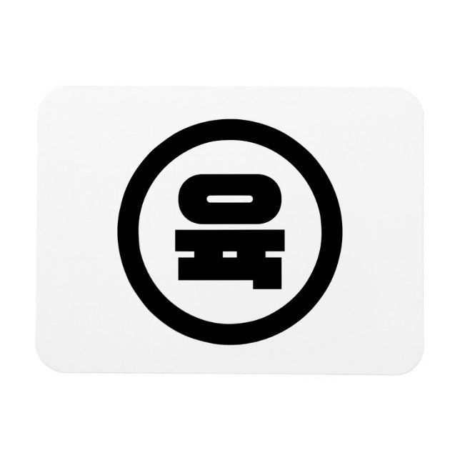 Korean Sino Number 6 Six 육 【Yuk】 Hangul Magnet (Horizontal)