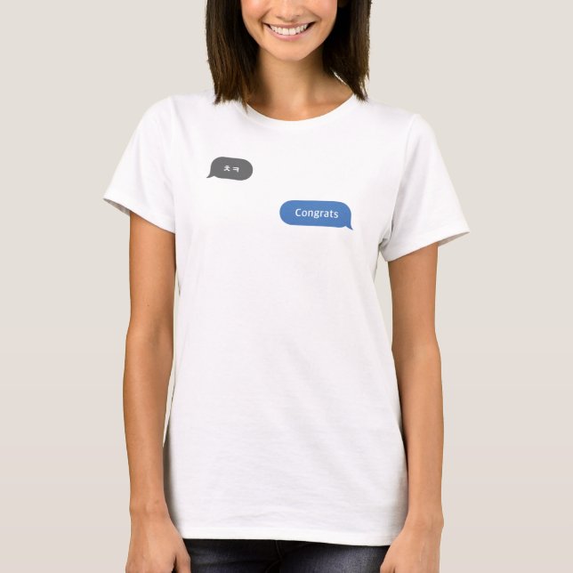 Korean Slang Chat Bubble ㅊㅋ Congrats T-Shirt (Front)