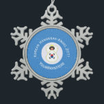 Korean (South) Angel Hanukkah Flag Personalised  Snowflake Pewter Christmas Ornament<br><div class="desc">Pewter snowflake ornament, designed for families with multiple religions, features blue and white squiggly squares for Hanukkah making up the background for this Republic of Korea flag or South Korean flag angel. Add a name, yours or someone else's for a personalised gift. Customise by adding the correct year for your...</div>