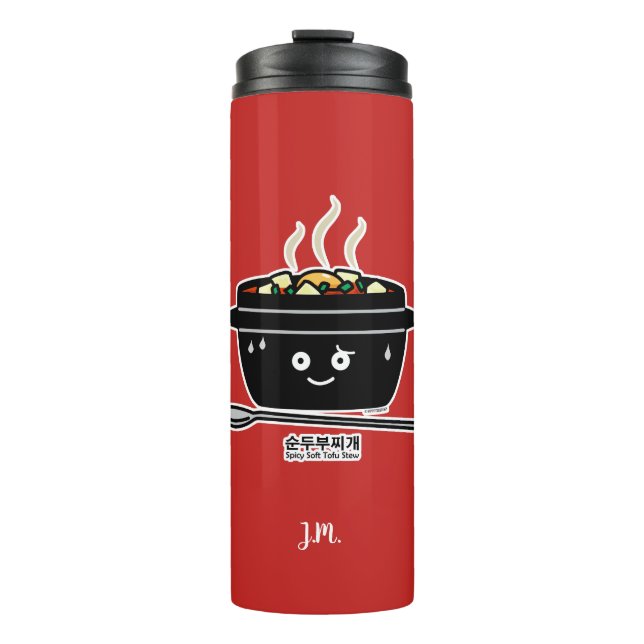 Korean Spicy soft Tofu Stew soup jjigae hot egg Thermal Tumbler (Front)