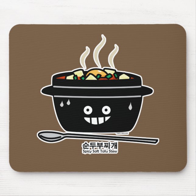 Korean Spicy soft Tofu Stew soup Sundubu jjigae Mouse Mat (Front)