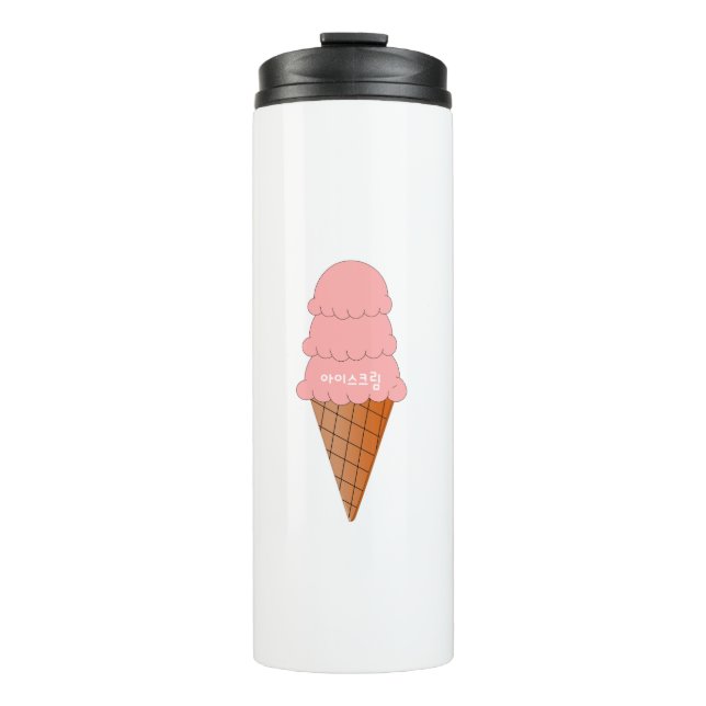 Korean strawberry Icecream Thermal Tumbler (Front)