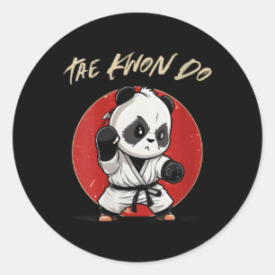 Korean Taekwondo Panda Tkd Korean Mial Classic Round Sticker