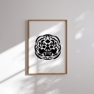 Korean Tiger Mask Traditional Pattern Poster