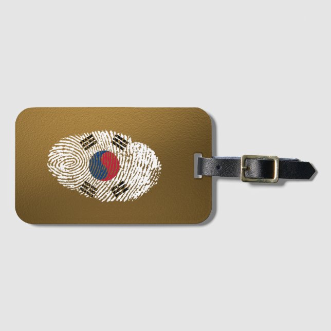 Korean touch fingerprint flag luggage tag (Front Horizontal)