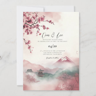 Korean Traditional Landscape Wedding Invitation