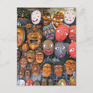 Korean Traditional Masks for Performance 한국 전통 탈 Holiday Postcard