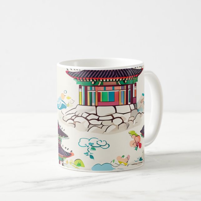  Korean traditional pattern mug (Front Right)